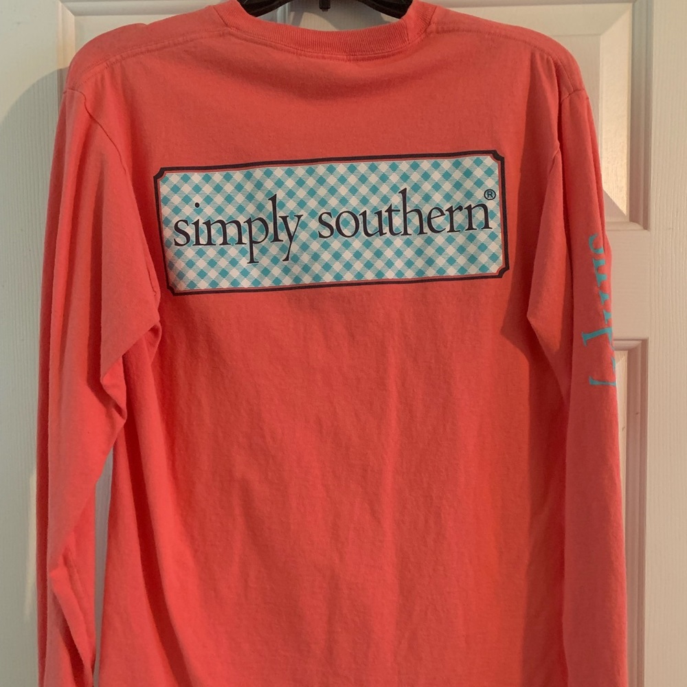 Coral Simply Southern Graphic Longsleeve T-shirt